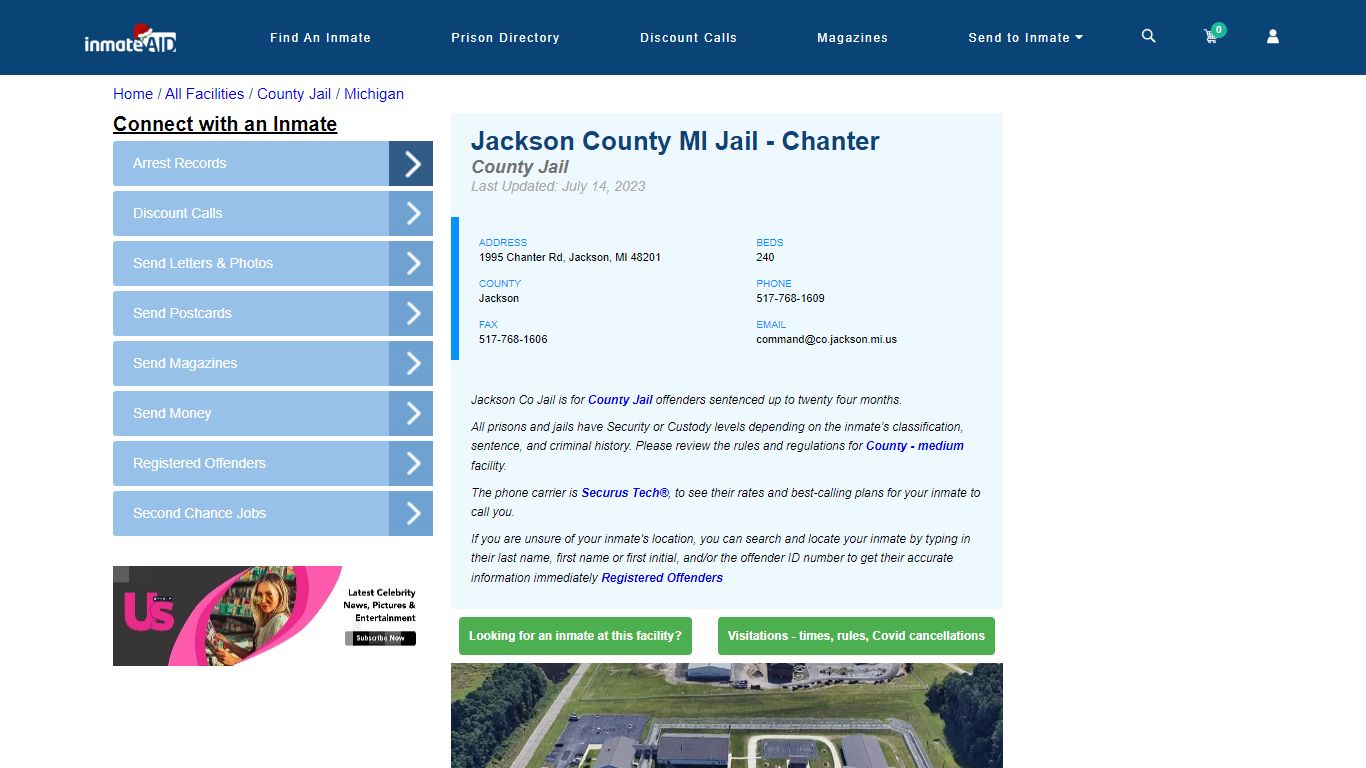 Jackson County MI Jail - Chanter - Inmate Locator - Jackson, MI
